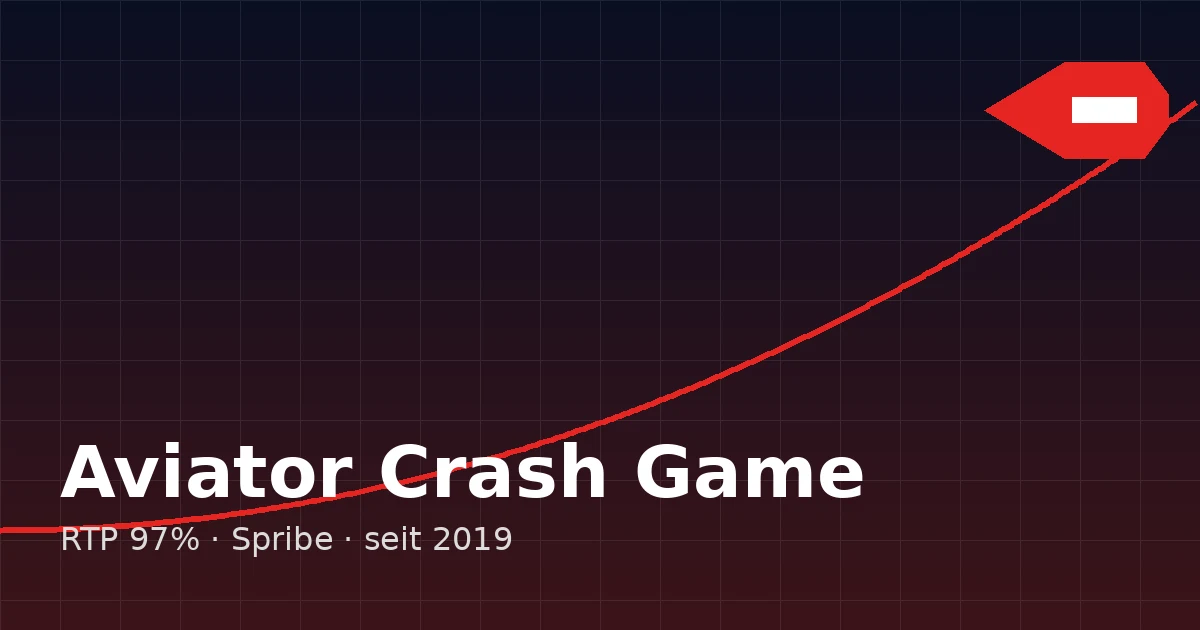 Aviator Crash-Spiel: rote Flugzeug-Trajektorie mit Multiplikator